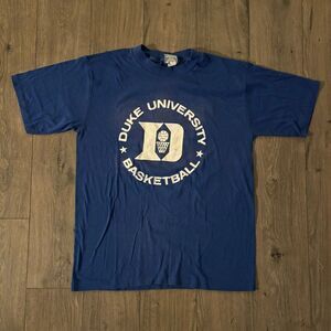 Vintage Duke University Blue‎ Devils Adidas Trefoil Logo Shirt Size Xl 2 Sided